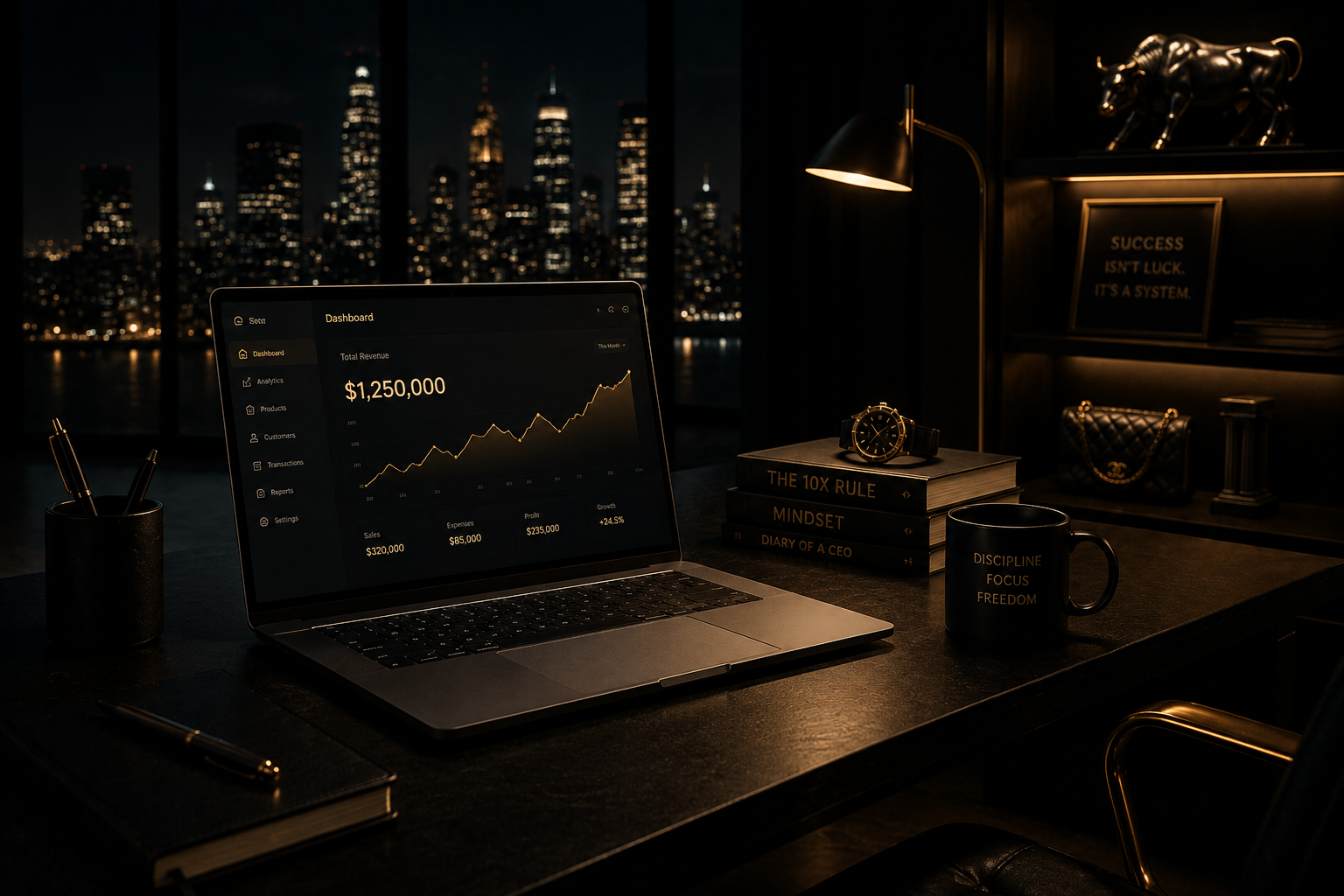 Premium analytics dashboard mockup